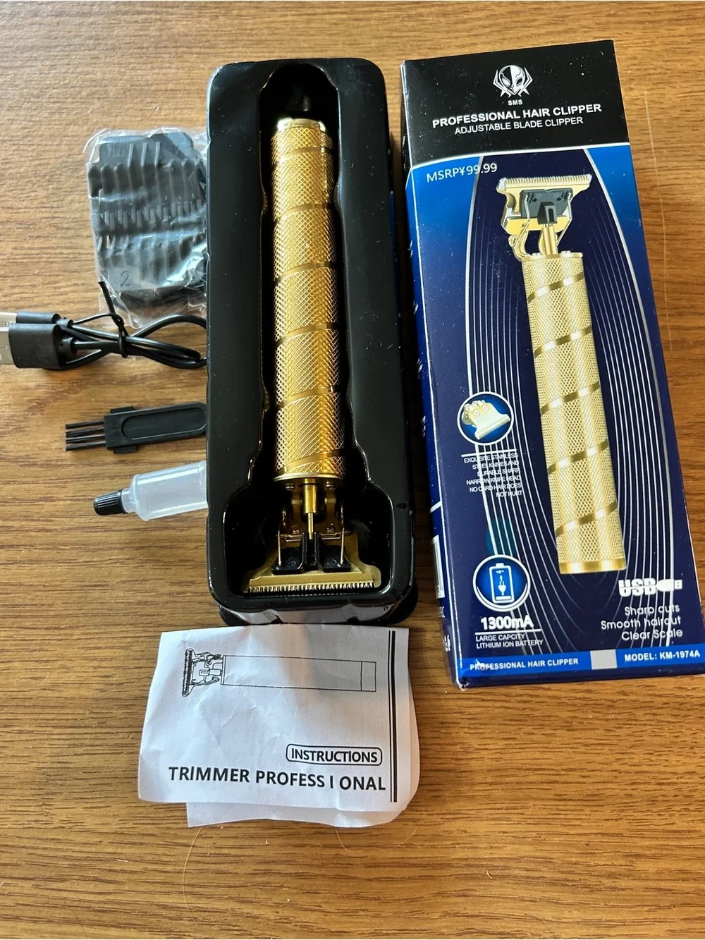 Brand New SMS Professional Hair Clipper (Model KM-1974A)TRIMMER Adjustable Blade